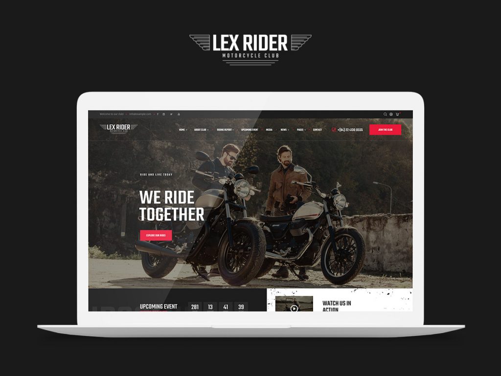 lexrider motorcycle club woocommerce theme