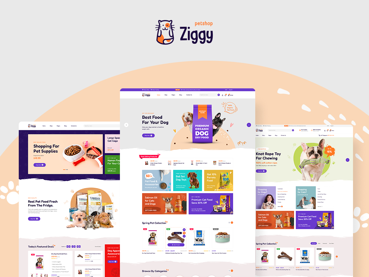 ziggy pet shop wordpress theme