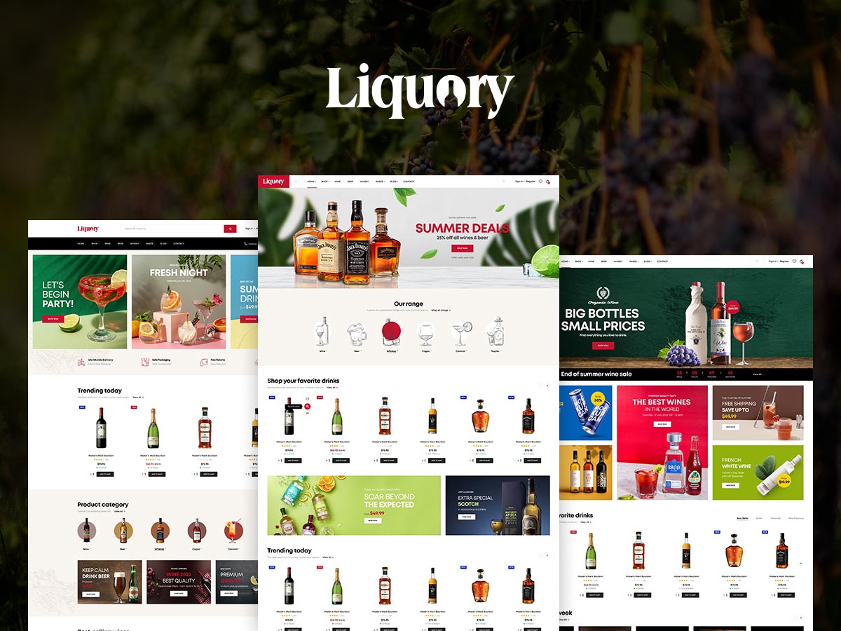 liquory wine shop wordpress theme